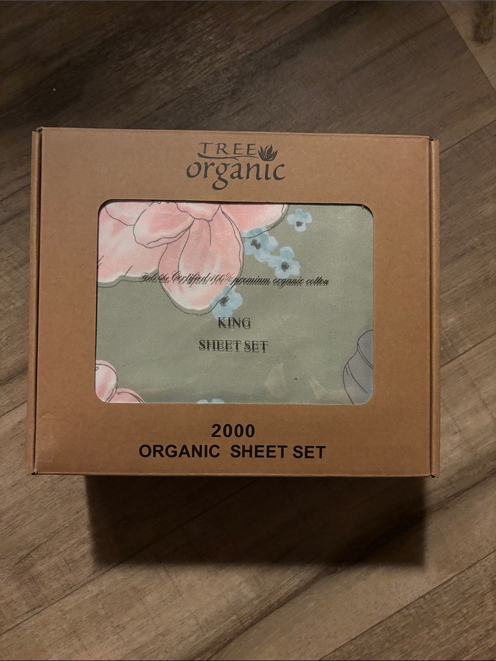 King Sheet Set in Sage Green with Pink Floral